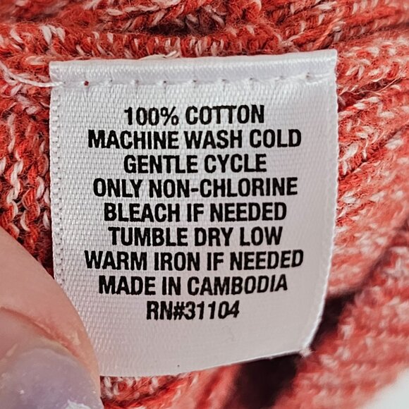 Kim Rogers Petite PXL Red Cable Knit Sweater 100% Cotton《877》J - Picture 4 of 4